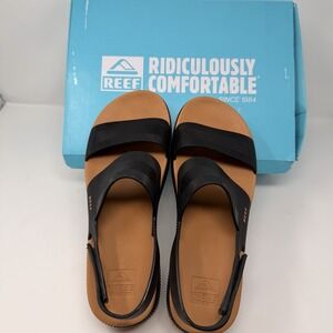 Reef Women's US 11 Water Vista Higher Platform Sandals Black Cognac